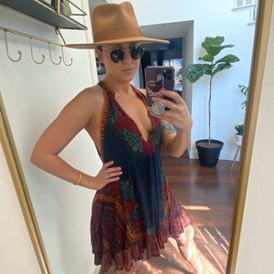 Free People Boho Print Swing Dress Medium